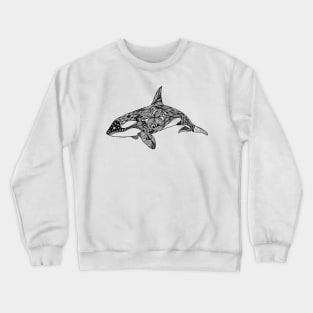 Zentangle style orca Crewneck Sweatshirt